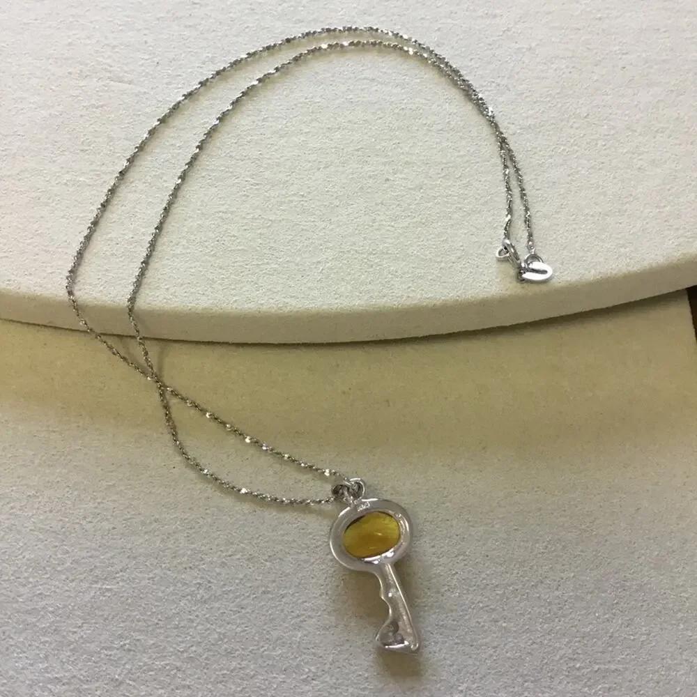 Sterling Silver Key Charm Necklace